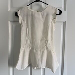 H&M Cream Sleeveless Blouse with Stud Detail